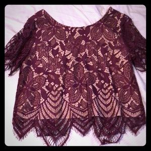 Burgundy blouse,worn once for an Xmas party